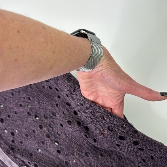 Merric purple button down hooded crochet vest - Picture 8 of 10